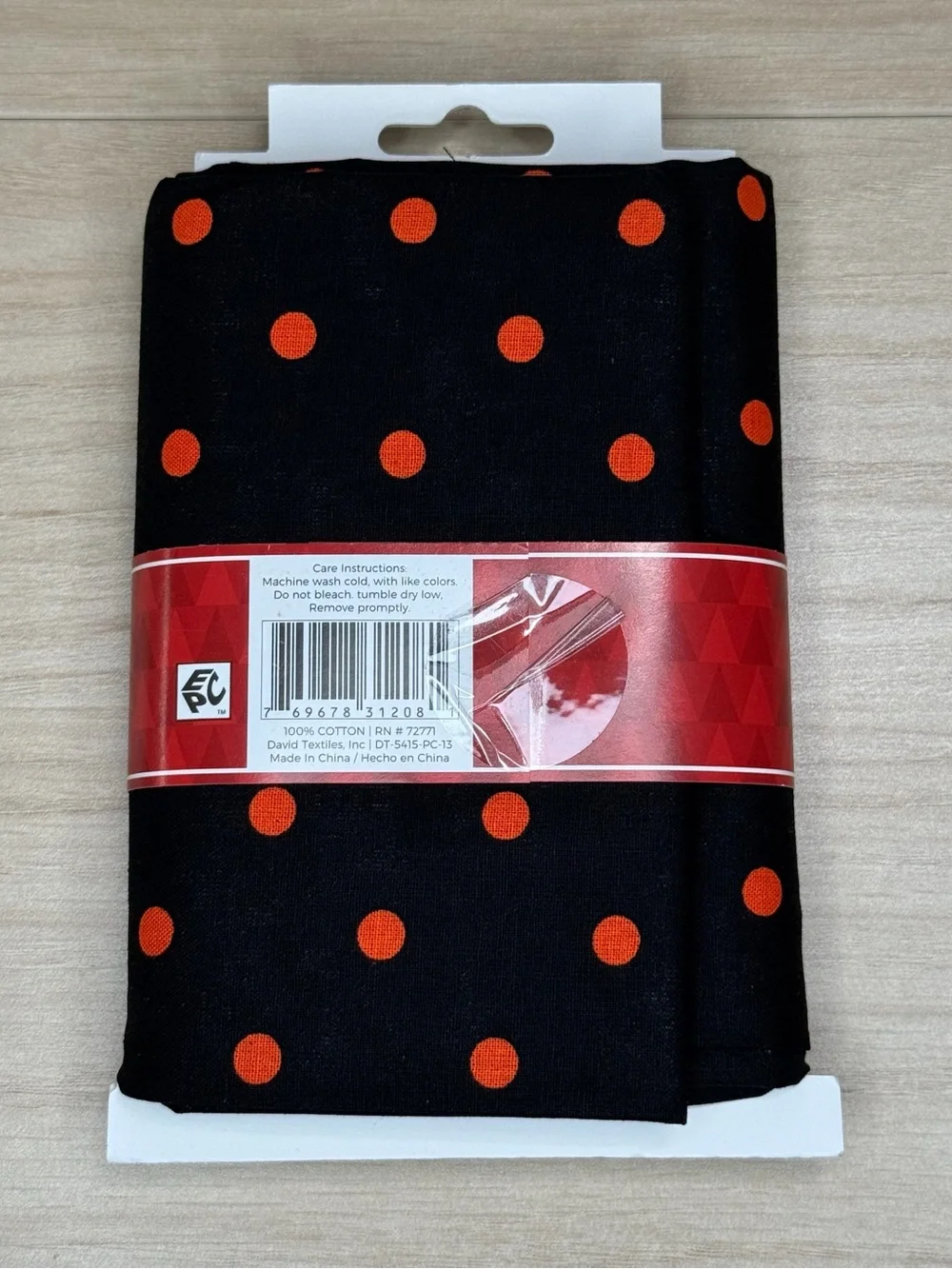 Black with Orange Polka Dots - Cotton 1-Yard HALLOWEEN